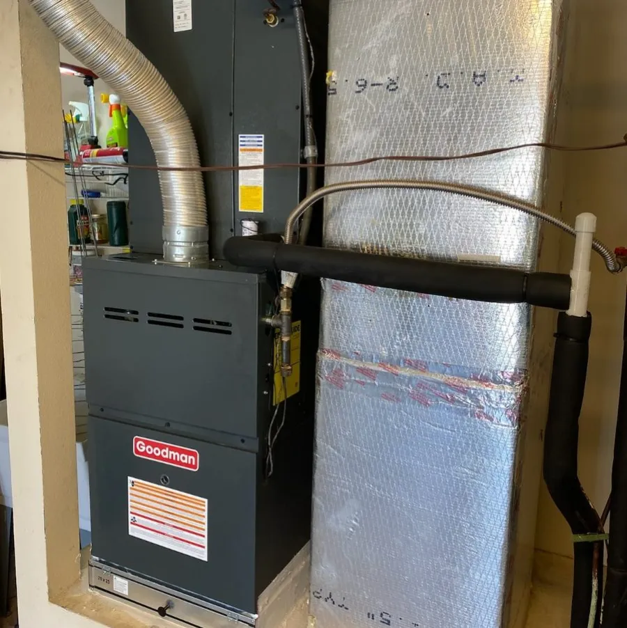A furnace and air handler with insulated ductwork